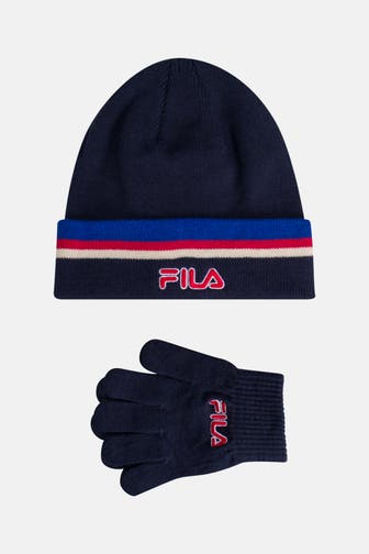 FILA Set: Strickmütze und Handschuhe