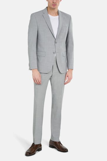 HECHTER Paris Wollmix-Anzug hellgrau