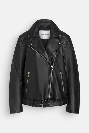 SAMSØE & SAMSØE Lederjacke 'Sawinona' schwarz