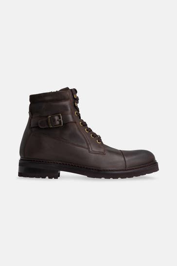 GORDON & BROS Leder-Schnürstiefel 'Core' dunkelbraun