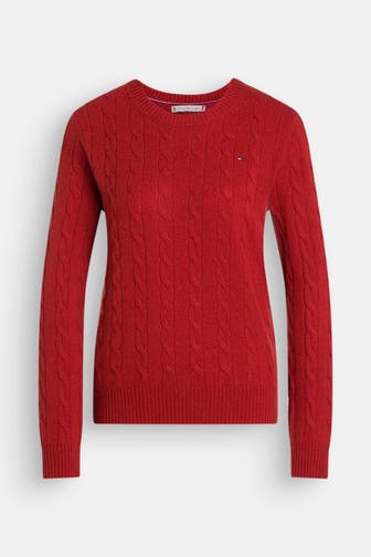 TOMMY HILFIGER Wollpullover orangerot