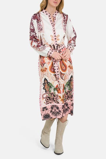 MISS GOODLIFE Blusenkleid 'Bohème Glamour' gemustert