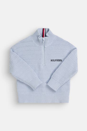 TOMMY HILFIGER Strick-Troyer hellblau