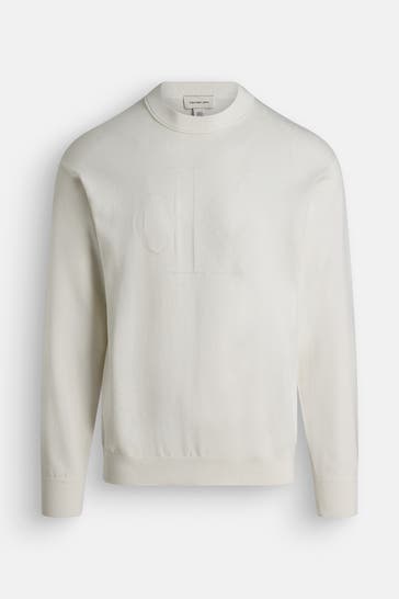 CK JEANS Sweatshirt 'Easy Tonal' ecru