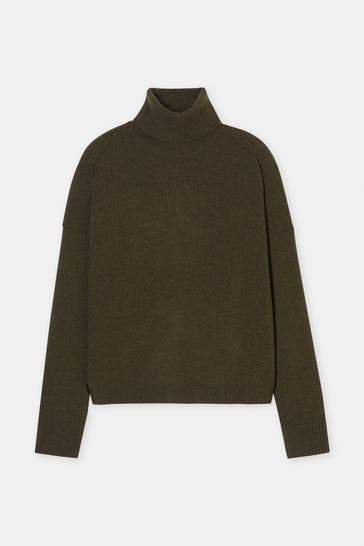 CLOSED Rollkragenpullover oliv
