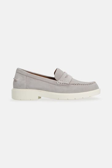 GEOX Leder-Loafer 'Spherica' hellgrau
