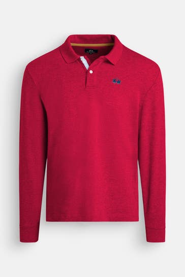 LA MARTINA Langarm-Polo rot