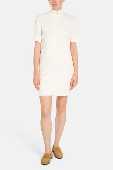 TOMMY HILFIGER Strick-Kleid creme