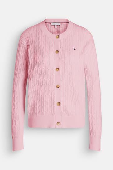 TOMMY HILFIGER Strickjacke rosa