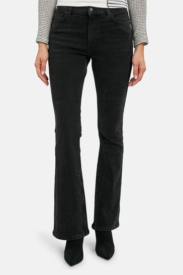 DESIGUAL Jeans schwarz flared