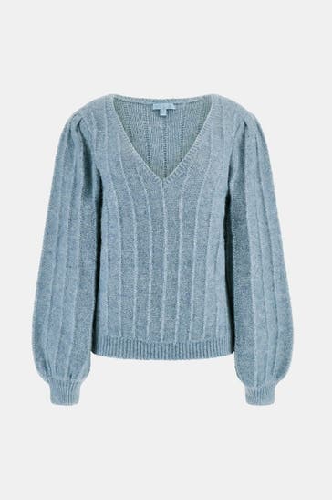 GUESS Strickpullover 'Madeline' graublau