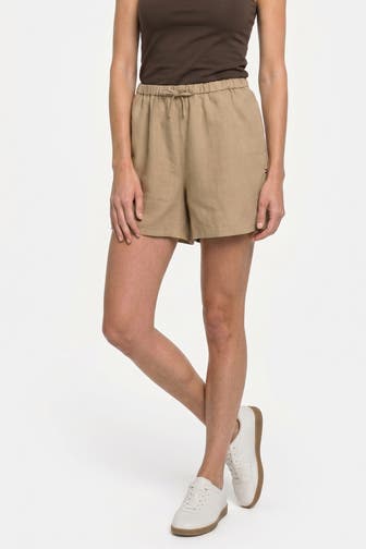 TOMMY HILFIGER Leinenmix-Shorts hellbraun