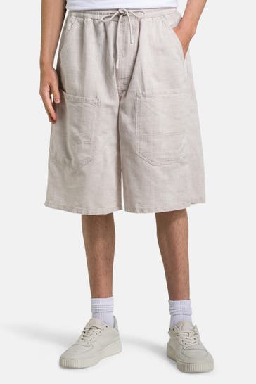 DIESEL Leinenmix-Shorts 'Egan' beige