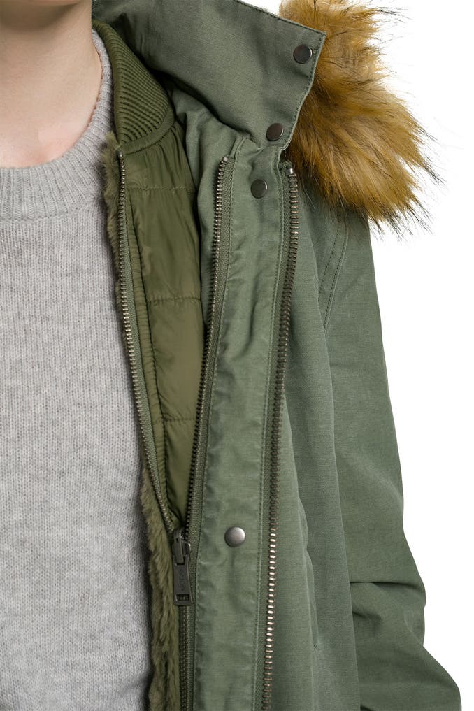 Manteau Parka Fourrure Renard Marque Bérénice - Taille S (38-40), Vintage