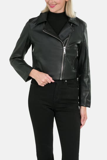 CALVIN KLEIN Kunstlederjacke schwarz