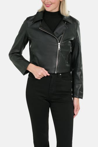 CALVIN KLEIN Kunstlederjacke schwarz