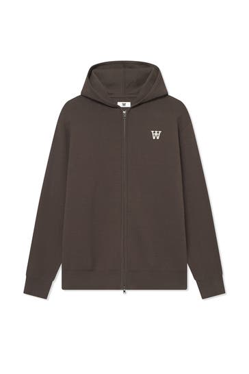 WOOD WOOD Strickjacke dunkelbraun
