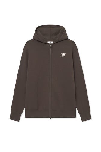 WOOD WOOD Strickjacke dunkelbraun