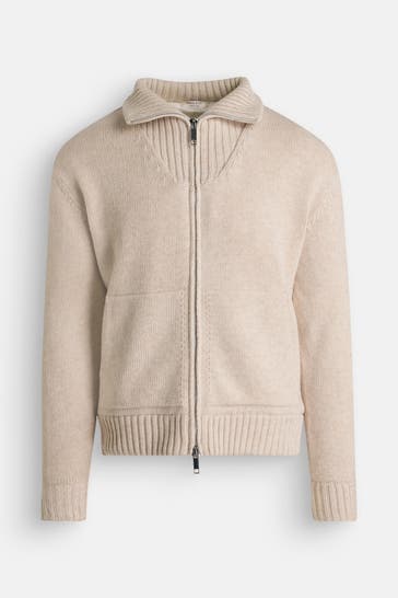 WOOL & CO Strickjacke creme