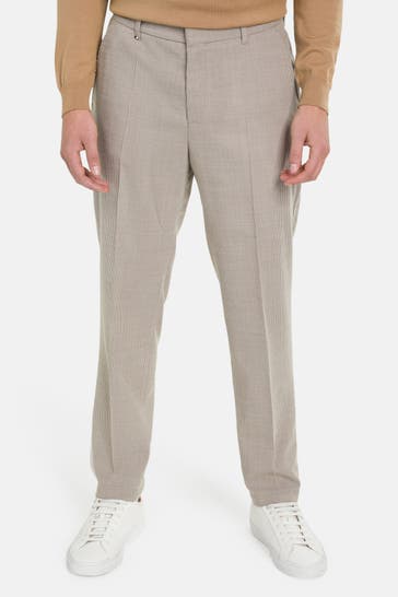 BOSS Wollmix-Stoffhose 'C-Perin' beige