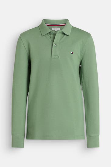 TOMMY HILFIGER Langarm-Polo graugrün