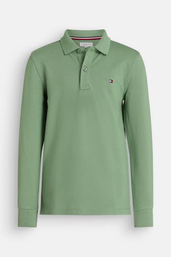 TOMMY HILFIGER Langarm-Polo graugrün