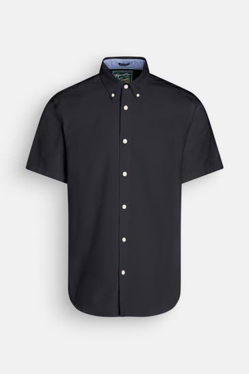 SUPERDRY Kurzarmhemd nachtblau Regular Fit