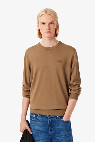 LACOSTE Strickpullover hellbraun
