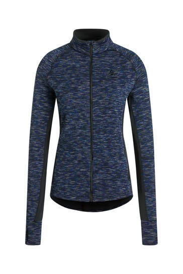 ODLO Midlayer 'Berra' dunkelblau gemustert