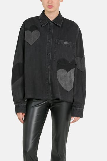 ELIAS RUMELIS Jeansbluse 'Beba' dunkelgrau