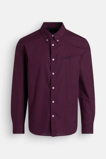 BEN SHERMAN Karohemd weinrot
