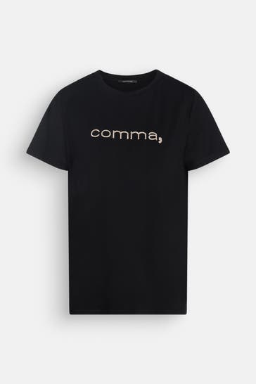 COMMA, T-Shirt schwarz