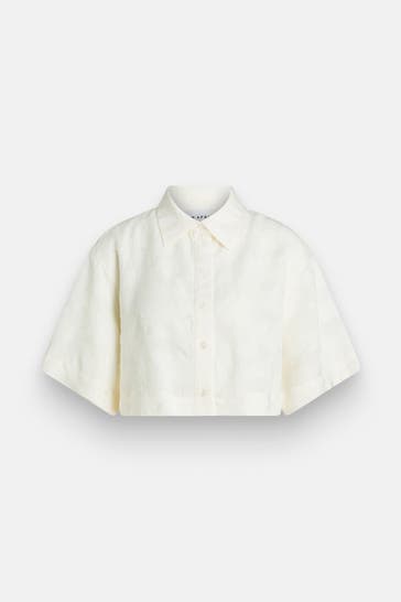 OH APRIL Kurzarm-Bluse creme