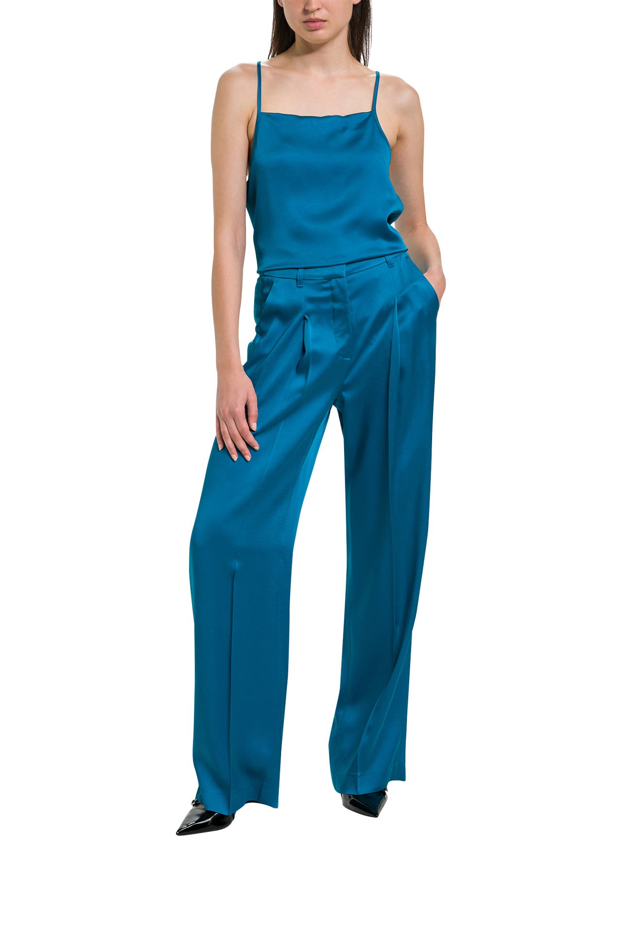 LUISA CERANO Satinhose petrol, Bild 1