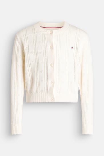 TOMMY HILFIGER Strickjacke creme