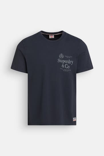 SUPERDRY T-Shirt 'Company Relaxed' schwarzblau