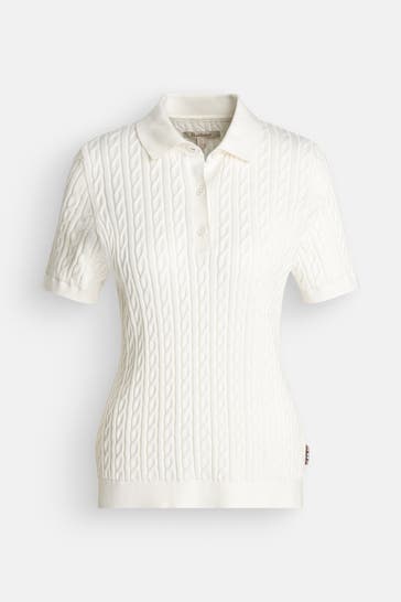 BARBOUR Strick-Shirt ecru