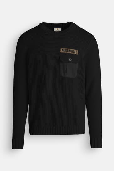 AERONAUTICA MILITARE Black Knit Sweater