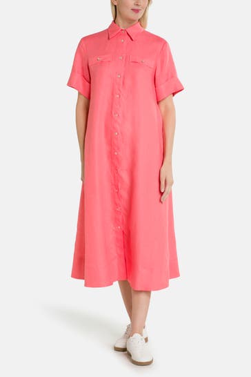 RIANI Pink linen dress