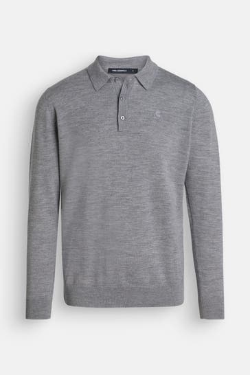 KARL LAGERFELD Woll-Polo grau