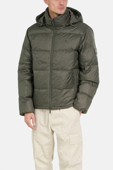 CALVIN KLEIN Stone-grey Down Jacket