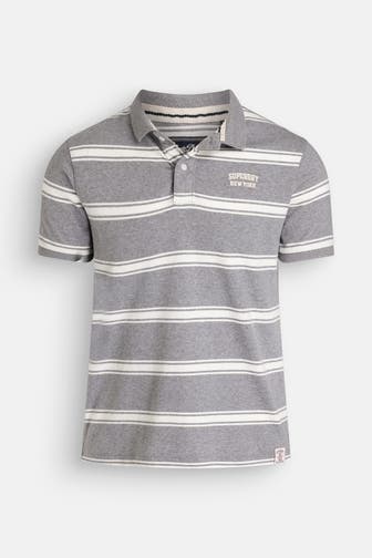 SUPERDRY Polo-Shirt grau gemustert