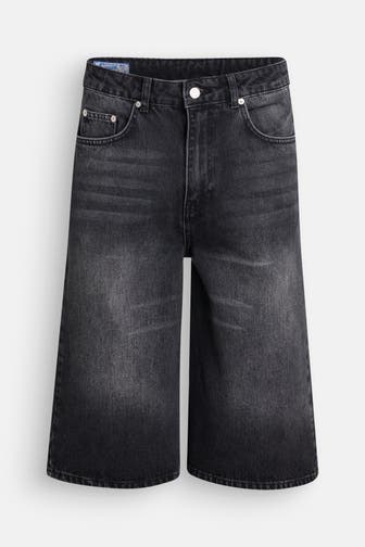 ROUGH. Jeansshorts schwarz straight