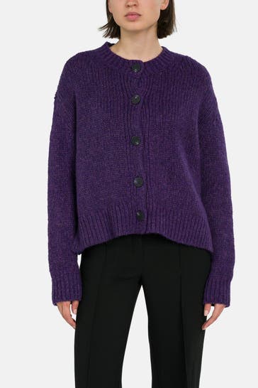 MARC O'POLO DENIM Wollmix-Strickjacke lila