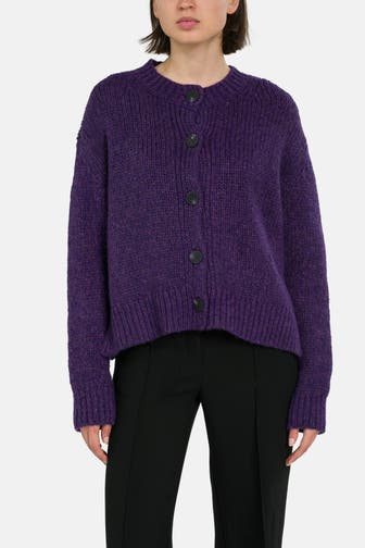 MARC O'POLO DENIM Wollmix-Strickjacke lila