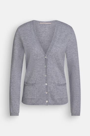 (THE MERCER) N.Y. Kaschmir-Strickjacke hellgrau