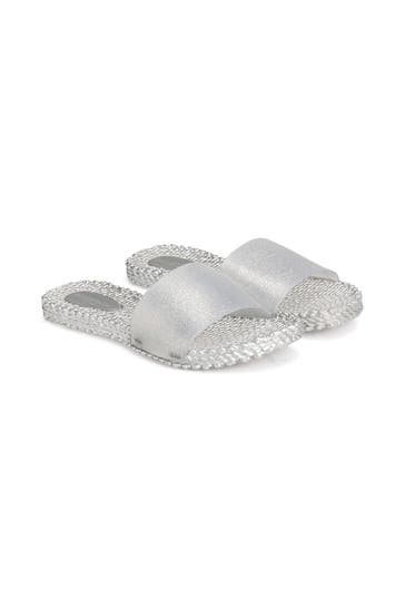 ILSE JACOBSEN Slides silber glitzernd