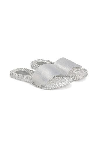 ILSE JACOBSEN Slides silber glitzernd