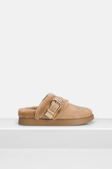 STEVE MADDEN Slides 'Cozy Up' hellbraun