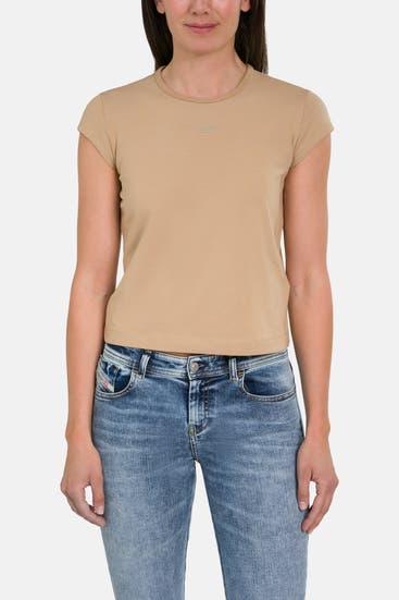DIESEL - T-Shirt hellbraun